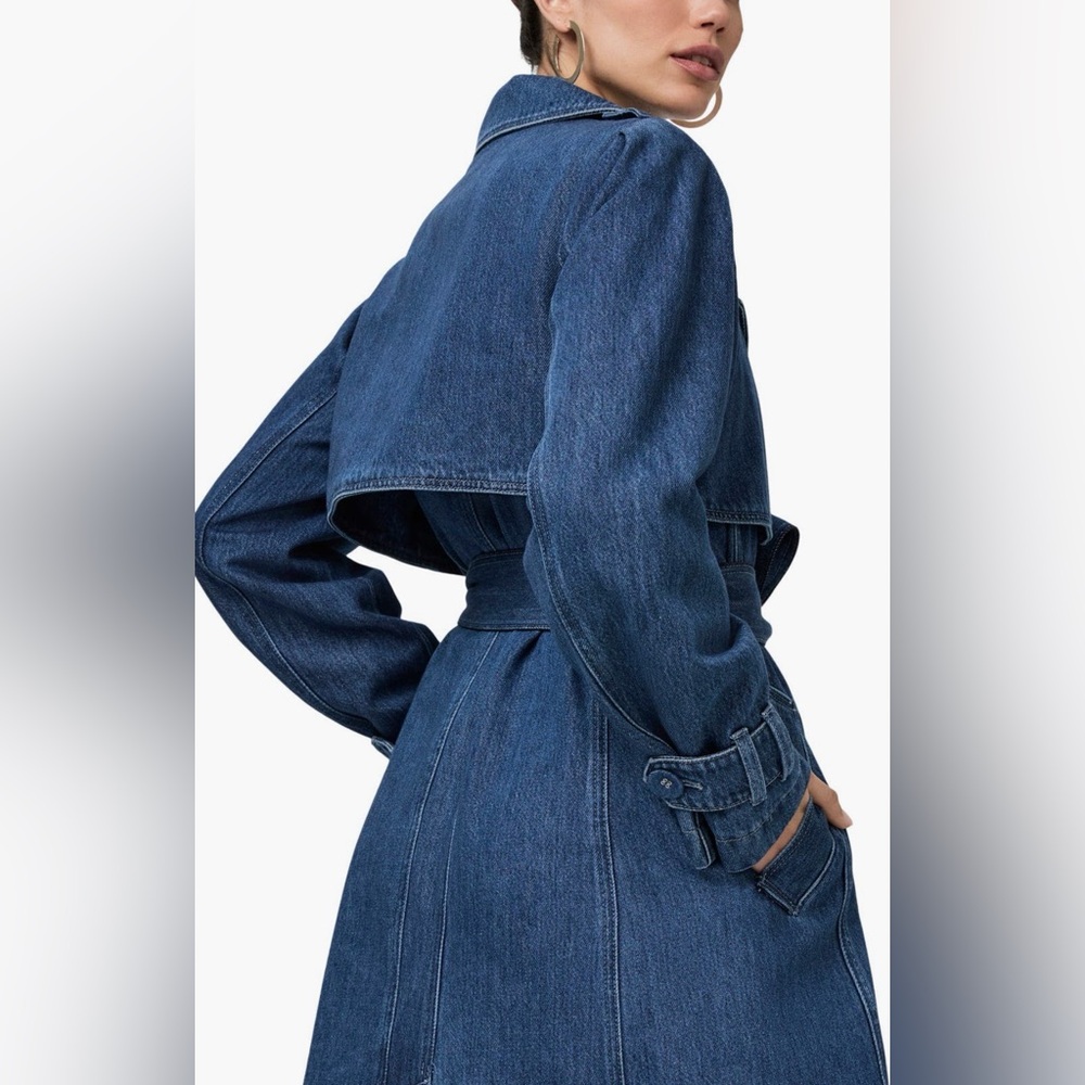 PAIGE Raina Denim Trench Coat NWT - Picture 2 of 10